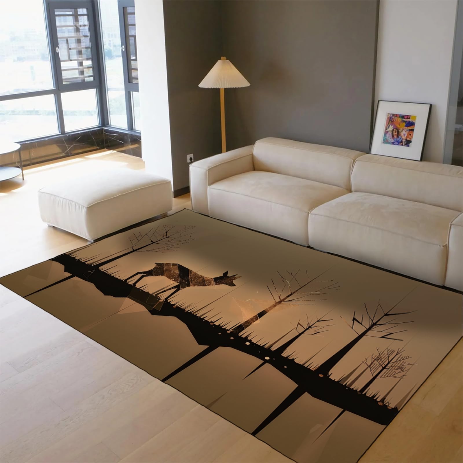 Tappeti marroni Decorazioni natalizie Tappeti in alce per camera da letto Estetica No Shedding Tappetino antiscivolo Tappeto d'ingresso Soffici tappeti per la scuola materna 80x150cm