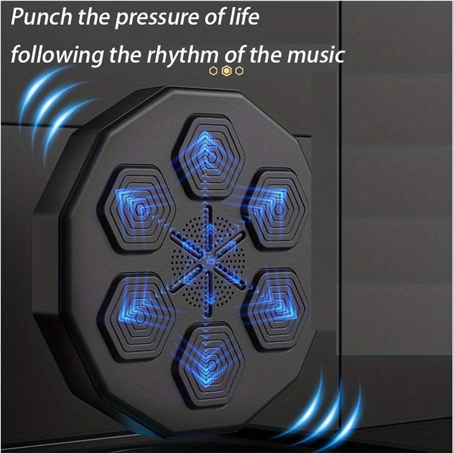 Macchina da Boxe Musicale Intelligente con Ricarica USB, Attrezzatura da Boxe Elettronica da Parete, Illuminazione, Bersaglio da Boxe, Allenamento con Guantoni per Bambini E Adulti, B, One Size