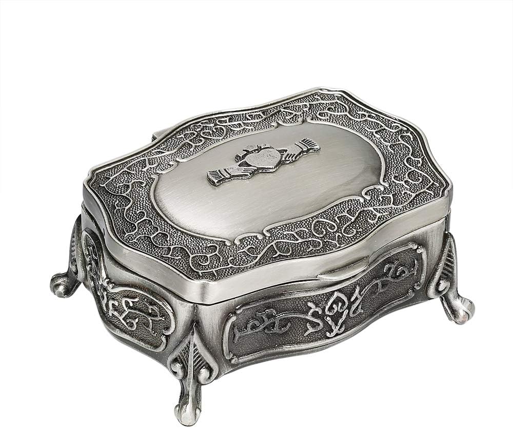 Silver Pewter Jewellery Box - Claddagh
