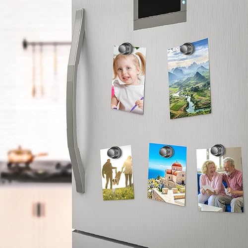 Miniatura 4 de Paquete de 45 pines magnéticos, imanes negros fuertes para nevera, imanes de pizarra blanca, imanes para refrigerador fuertes, imanes de borrado en