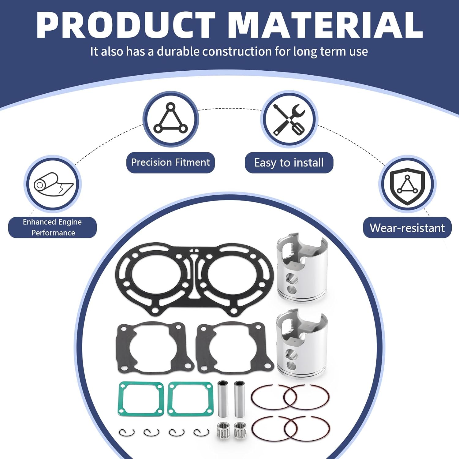 64.5mm Big Bore Forged Piston Ring Set & Gaskets Kit for Yamaha Banshee 350 YFZ350 1986-2006 2GU-11631-00-94
