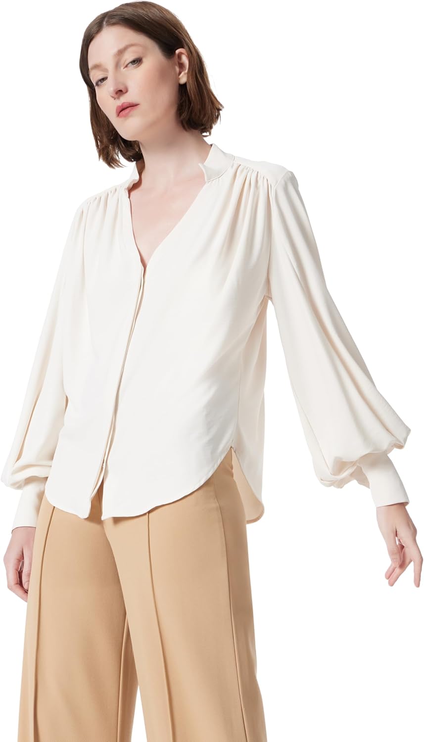 DEE OCLEPPO Womens Jane Long Sleeve Button Front Blouse Standard