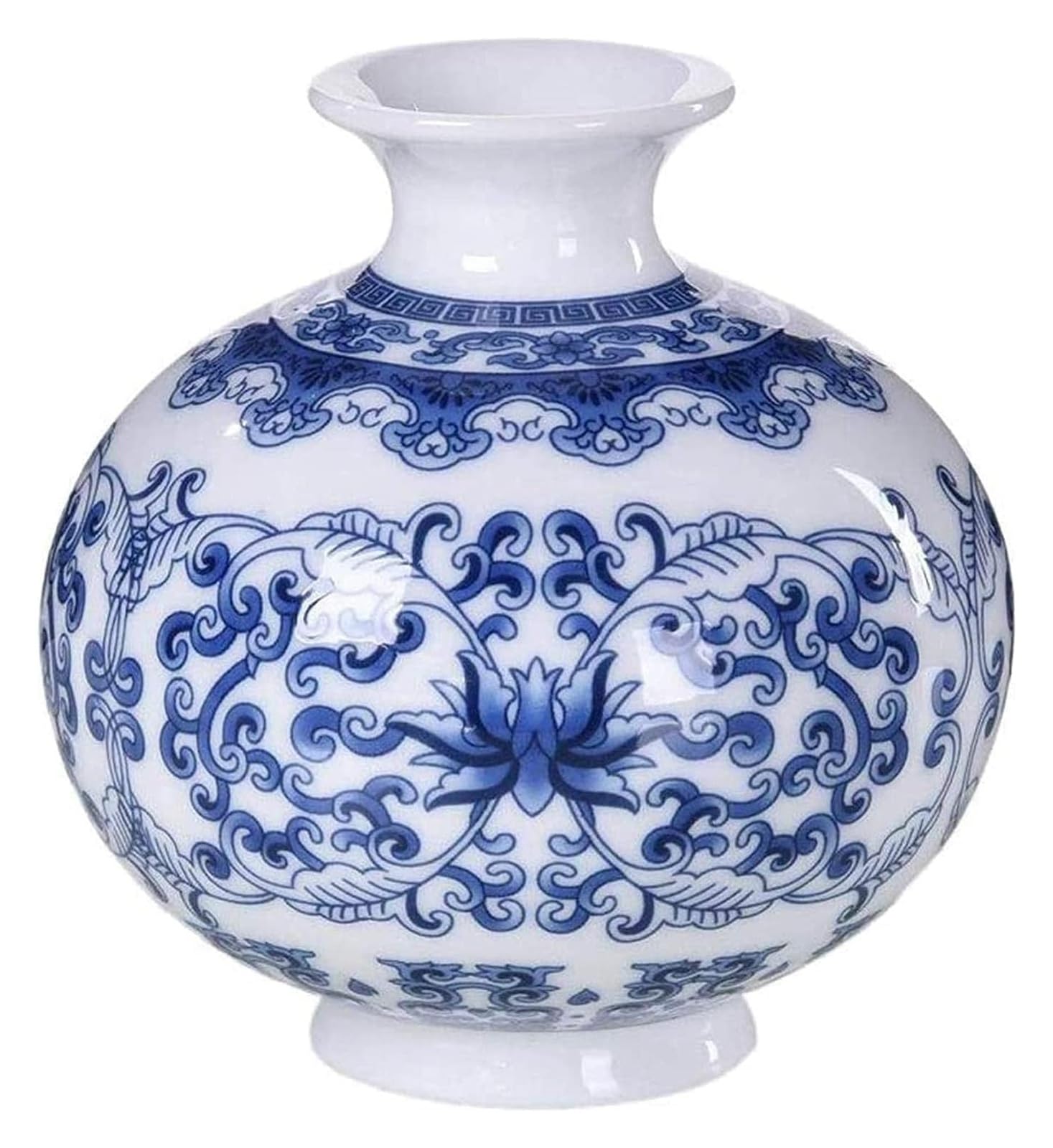 Vase Desktop Porcelain Flower White Glazed Jar Ceramic Art Jardiniere Decorative