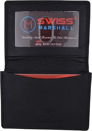 Mens RFID Blocking Premium Leather Expandable Small Credit Card ID Business Card Holder Wallet