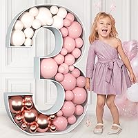 Vista 8 de imprsv Números de mosaico de 3 pies para globos, número de marquesina, marco de número de mosaico, globo de letrero 5 para decoraciones de fiesta