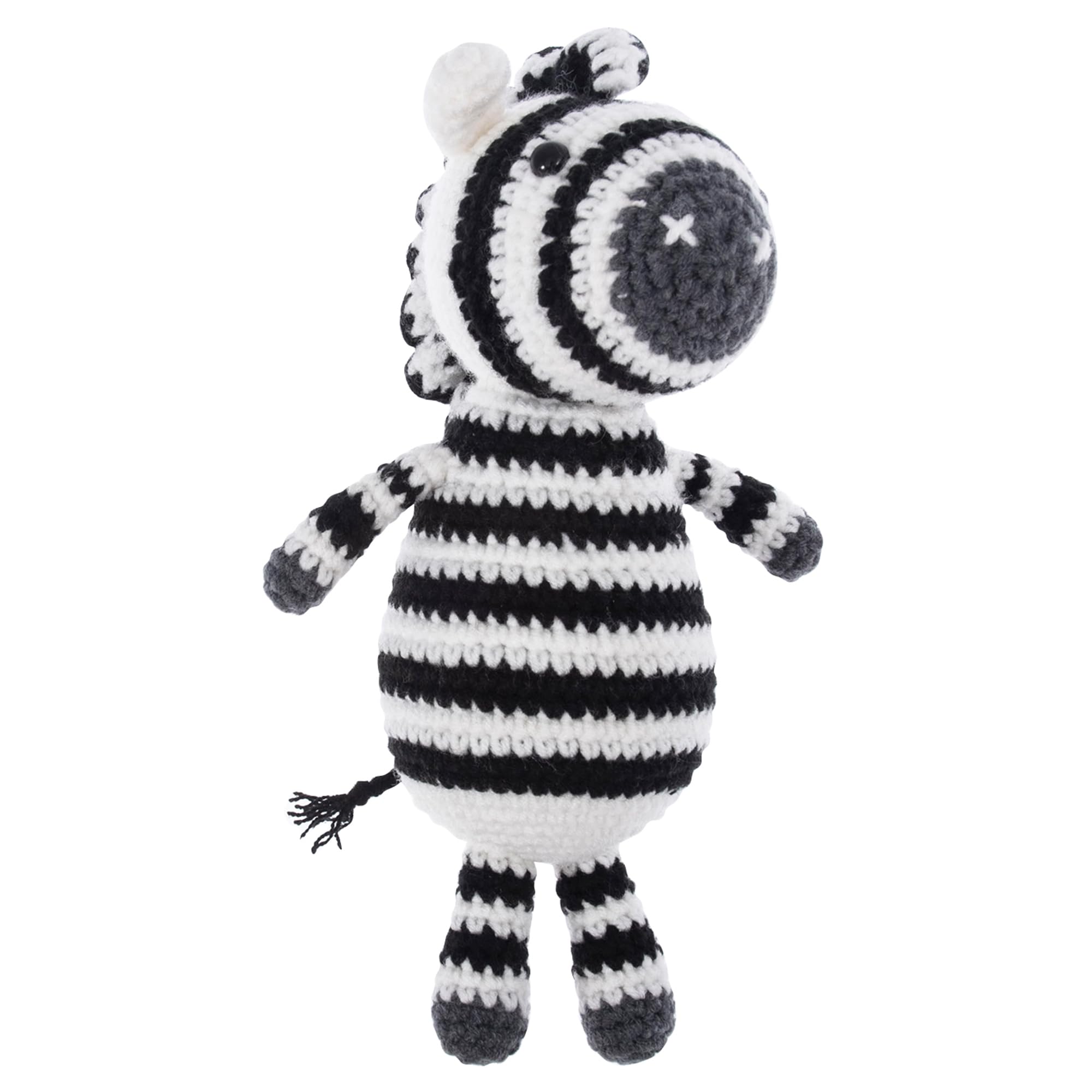 Trimits Amigurumi Crochet Zebra Kit (12 x 10.5 x 23cm) - with Yarn, Crochet Hook, Stitch Markers, Needle, Eyes, Filling and Instructions - Create This Fun Character.