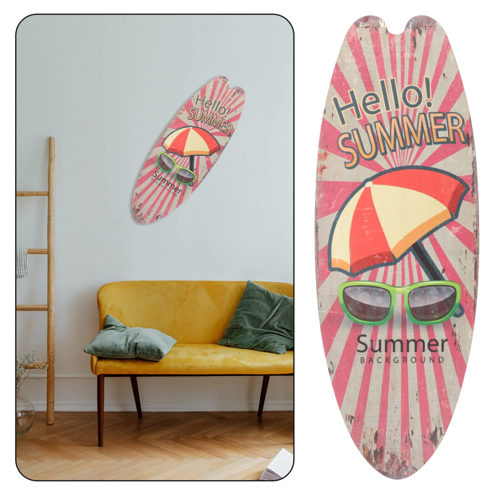 Set 3 Decorazioni Da Parete A Forma Di Tavola Da Surf In Legno 45 Cm – Stile Spiaggia Retrò Per Soggiorno, Camera O Bagno