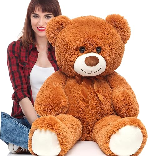 Toys Studio - Adorable oso de peluche gigante de 36 pulgadas color gris felpa suave para novias y niñas