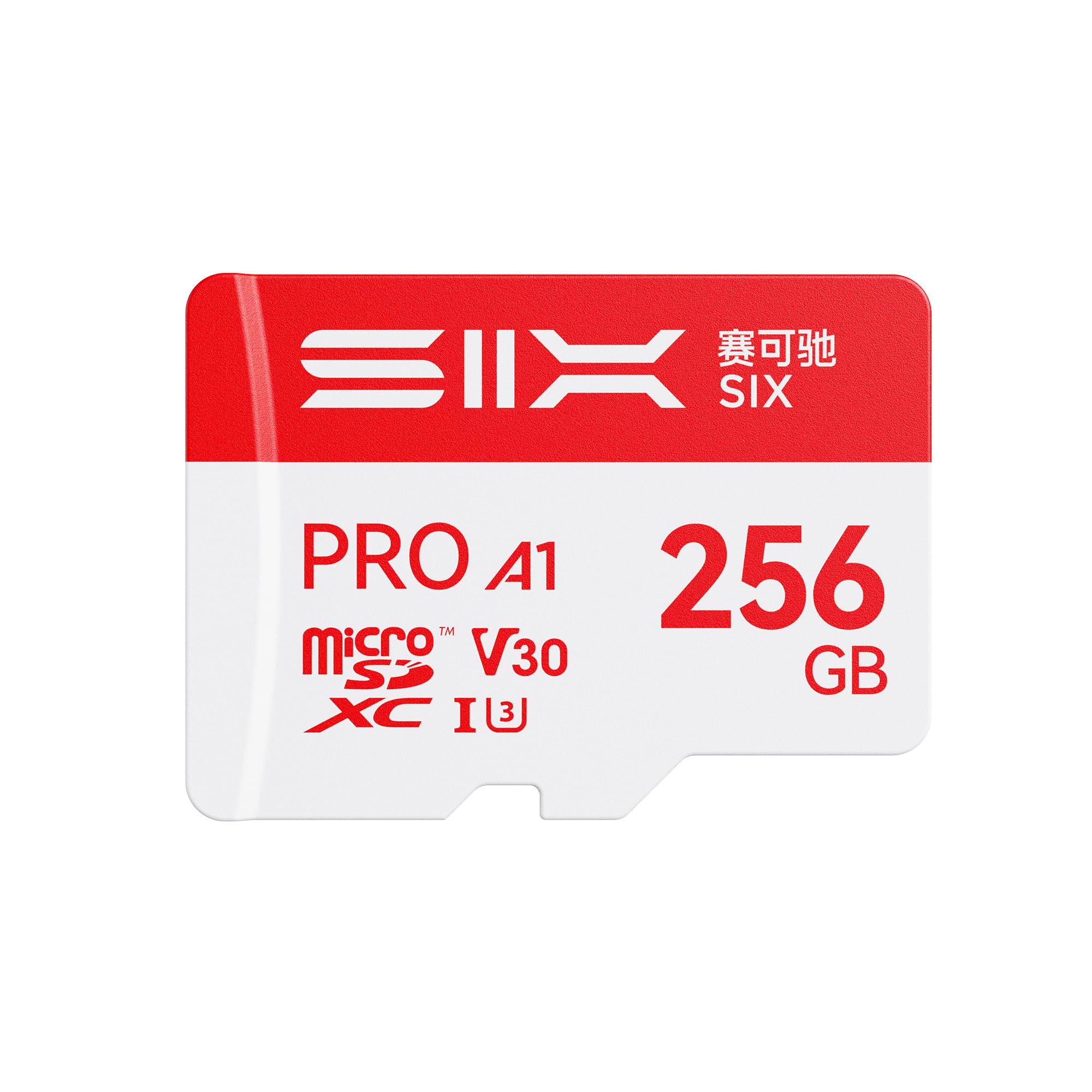 SIX Scheda Micro SD M100 256GB – Lettura fino a 100MB/s – A1, U3, V30, 4K UHD scheda di memoria microSDXC 256GB con adattatore per smartphone, tablet, dashcam, action camere, droni, console di gioco