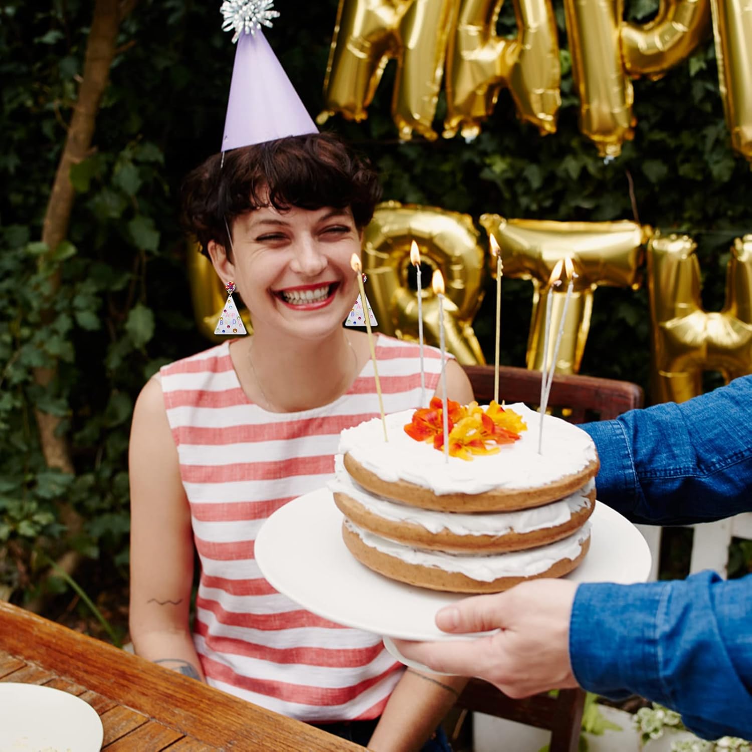 FAERLIIRY Birthday Earrings Beaded Glitter HAPPY BIRTHDAY Letter Drop Dangle Earrings Birthday Party Jewelry Gifts for Women Girls - Image 3