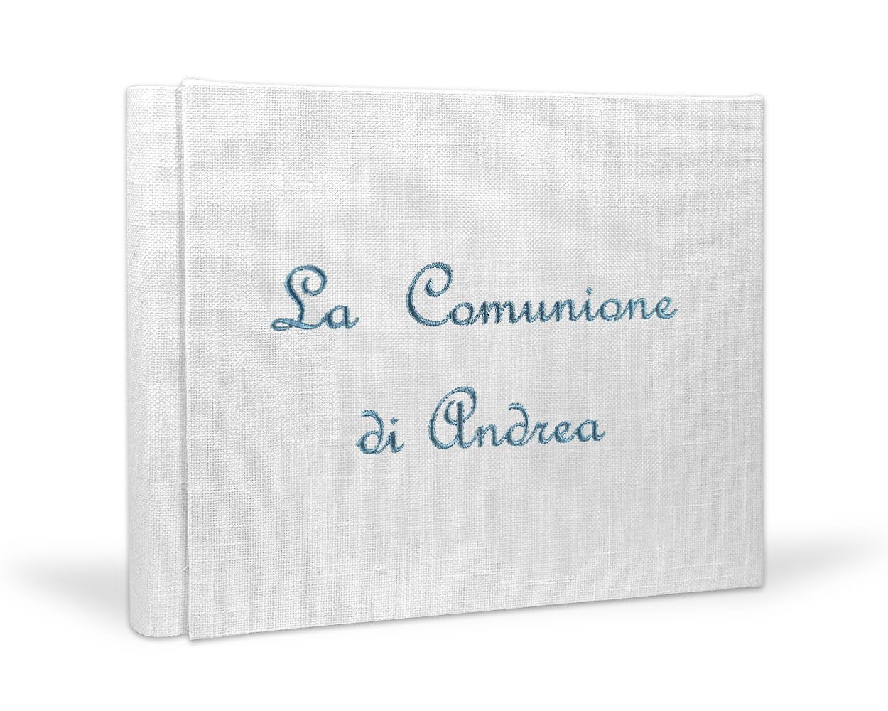 Libro degli Ospiti Prima Comunione, Libro degli Ospiti con Copertina Ricamata per Matrimoni e Feste di Compleanno, 60 Pagine per Le dediche degli invitati (Lino, 30x25 60 Pagine)