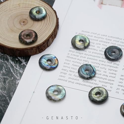 Miniatura 4 de GENASTO Labradorite Crystal Stone Beads Necklace Natural Crystal Beads Necklace Round Labradorite Lava Rock Tiger Eye Handmade Jewelry Birthstone
