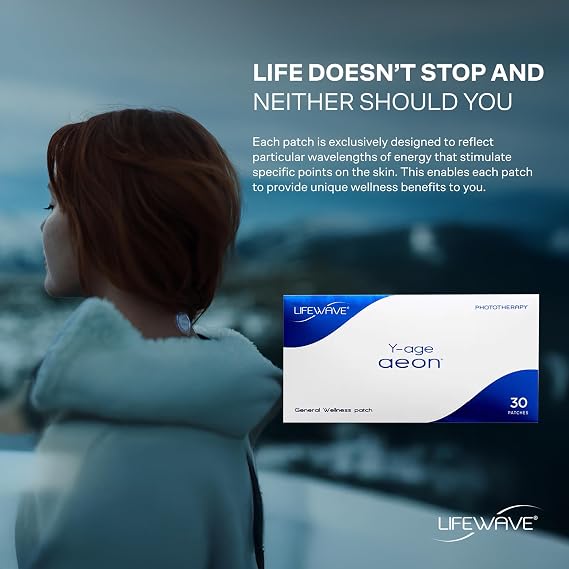 LifeWave Y-Age Aeon Patches - Helps You to Relax - No Drugs, or stimulants - Gentle Phototherapy Patches, Easy 12-Hour Wear - 30 Patches in Each Sleeve
