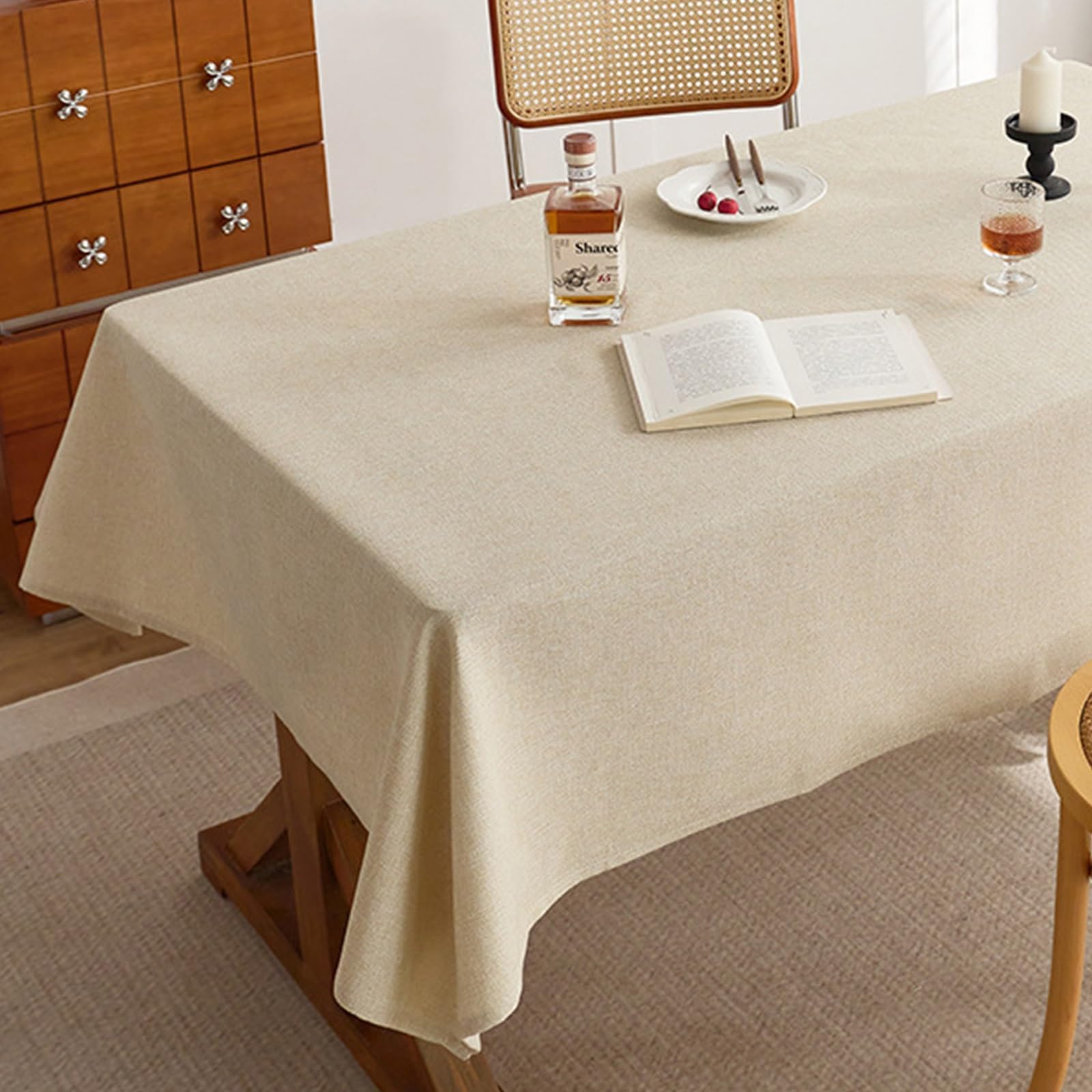 Nappe en lin épais lavable pour éliminer les plis et les taches tenaces