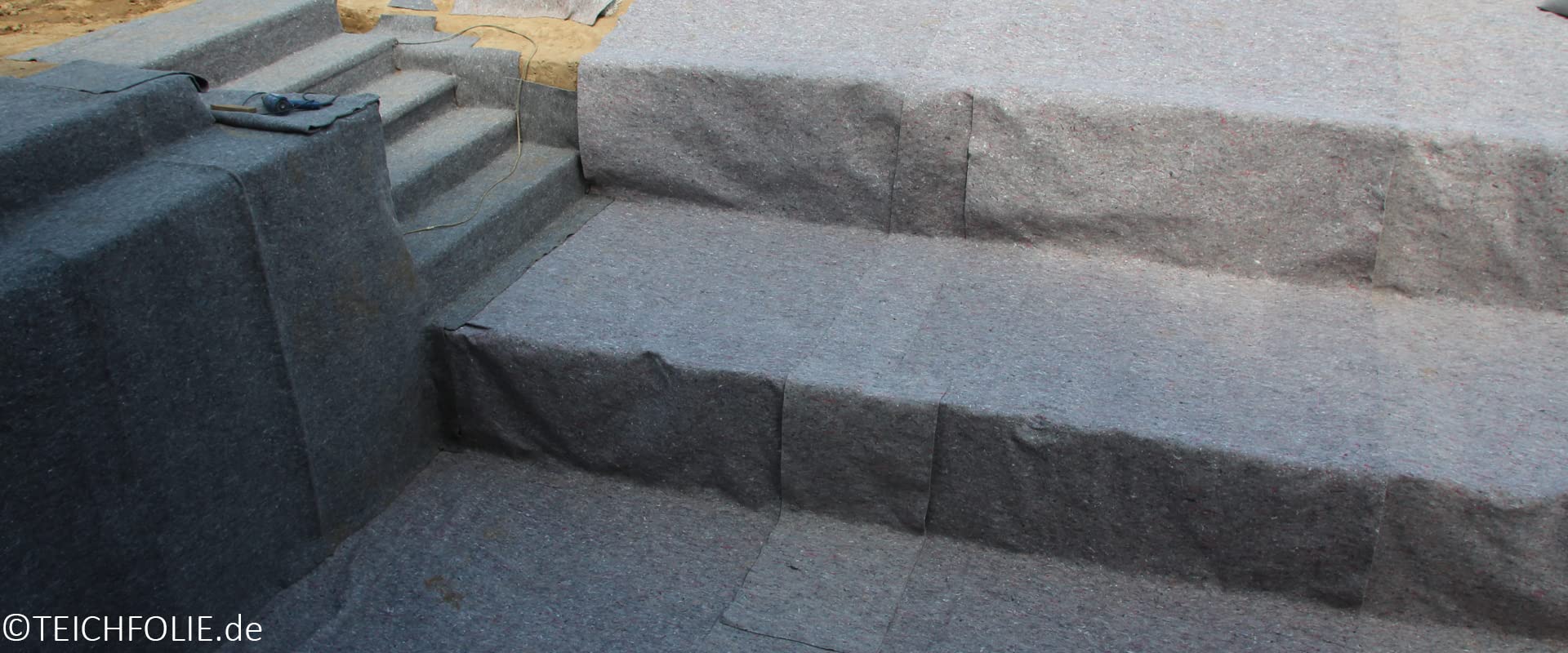 TEICHVLIES 500g/m² - 2 m x 5 m - gartenvlies Folienunterlage für Teiche, Gartenteiche & Pools - Teichvlies 2x5m