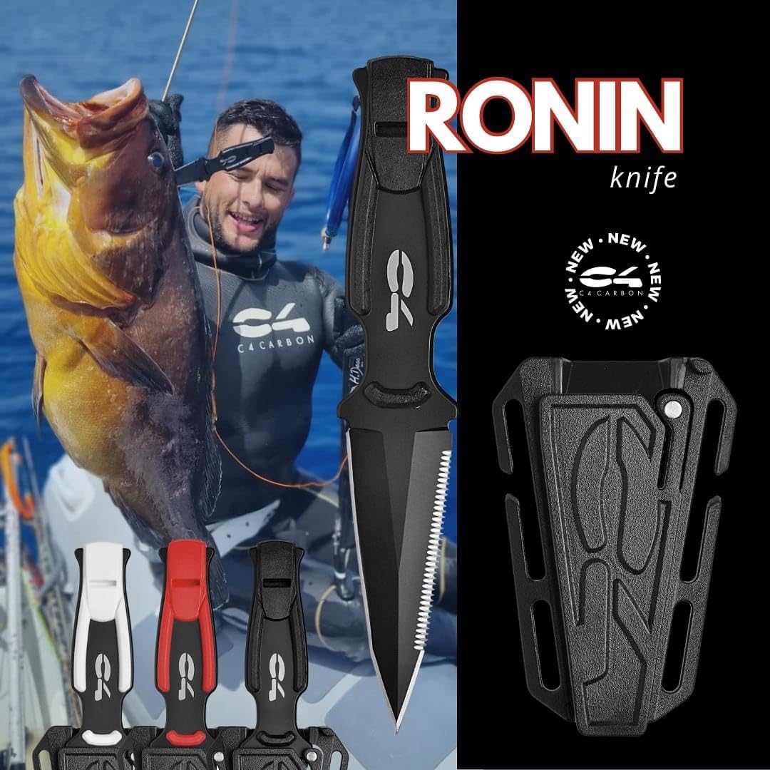 C4 RONIN Coltello per attività Subacquee in acciaio inossidabile (Rosso)