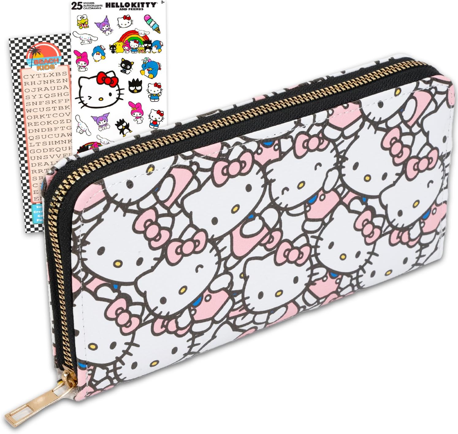 SANRIO Hello Kitty Wallet for Women Set – Bundle with a Wallet for Women Plus Stickers, More Hello Kitty Accessories