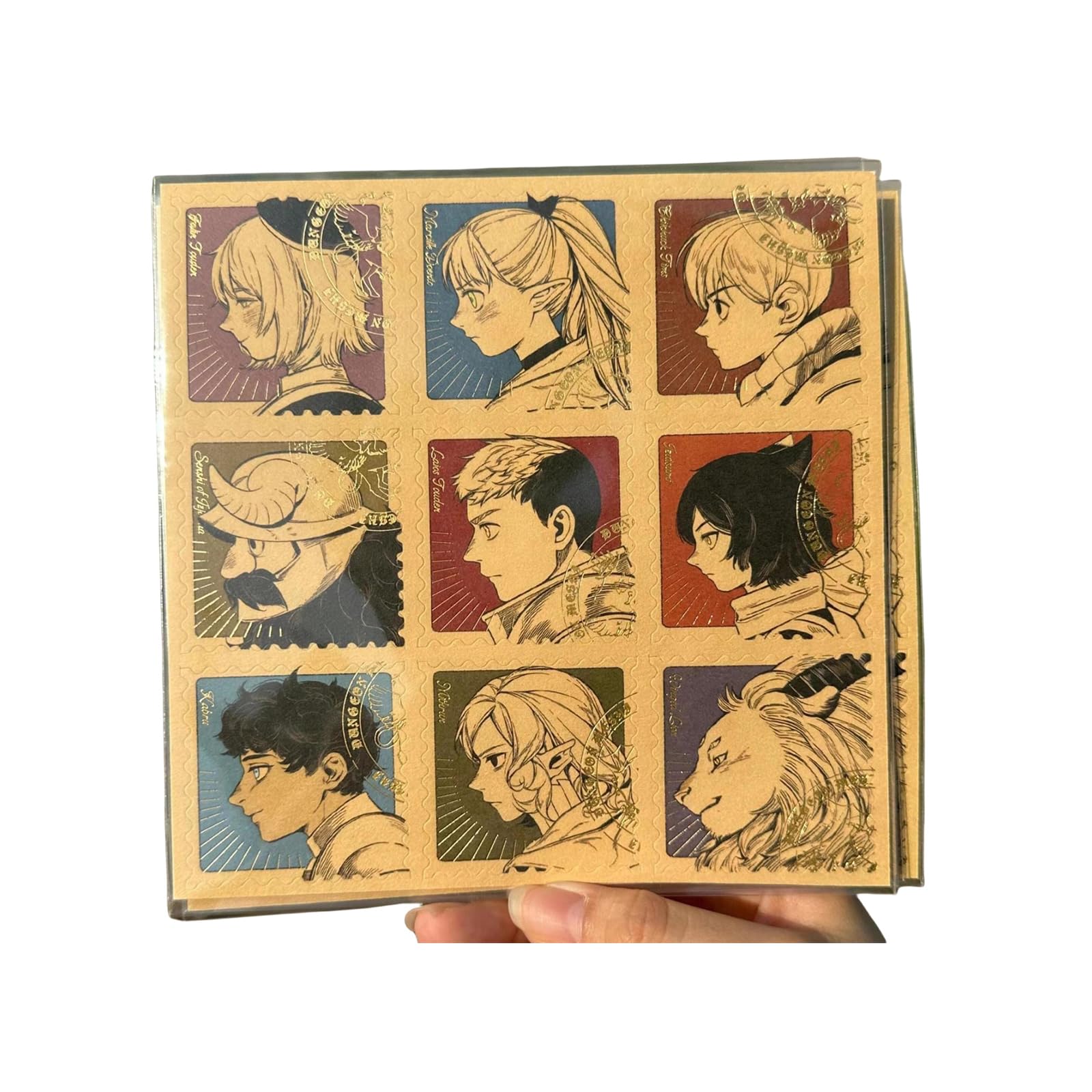 Pegatinas Dungeon Meshi Set de 2 Piezas de Metal para Personalizar Portátiles y Bicicletas