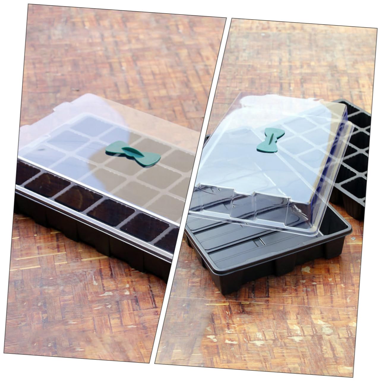 HEMOTON 3juegos Bandejas para Plántulas de Caja de Germinación para Cultivo Jardín Accesorio de Jardinería para Hortalizas