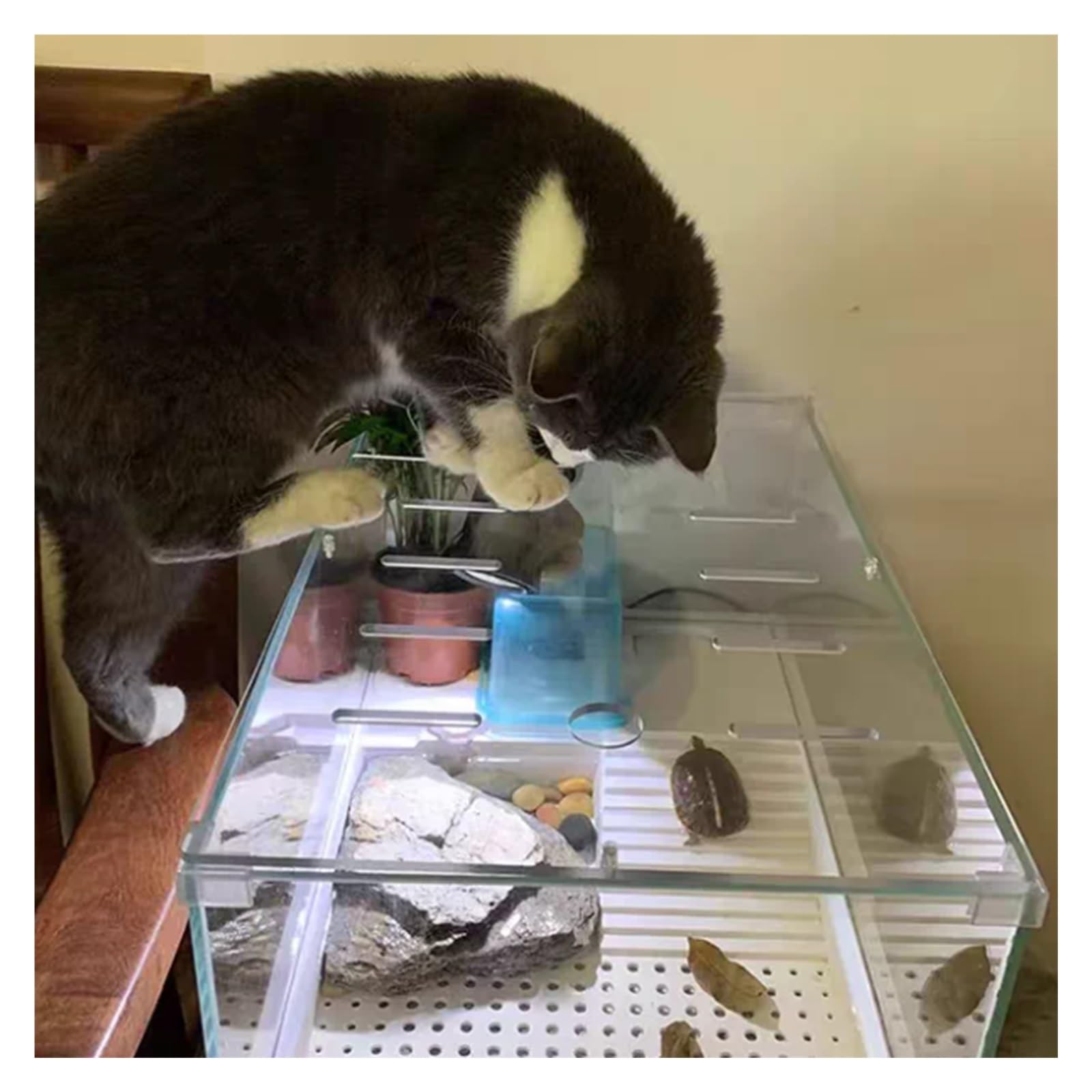 HAIXHX Tapa de Acuario de acrílico Transparente antisalto,Cubierta Superior