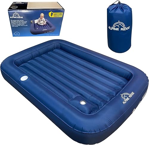 Alpine Ridge Cama inflable de viaje para niños pequeños con bomba de pie Cama de aire portátil para niños pequeños Colchón de aire para niños I de