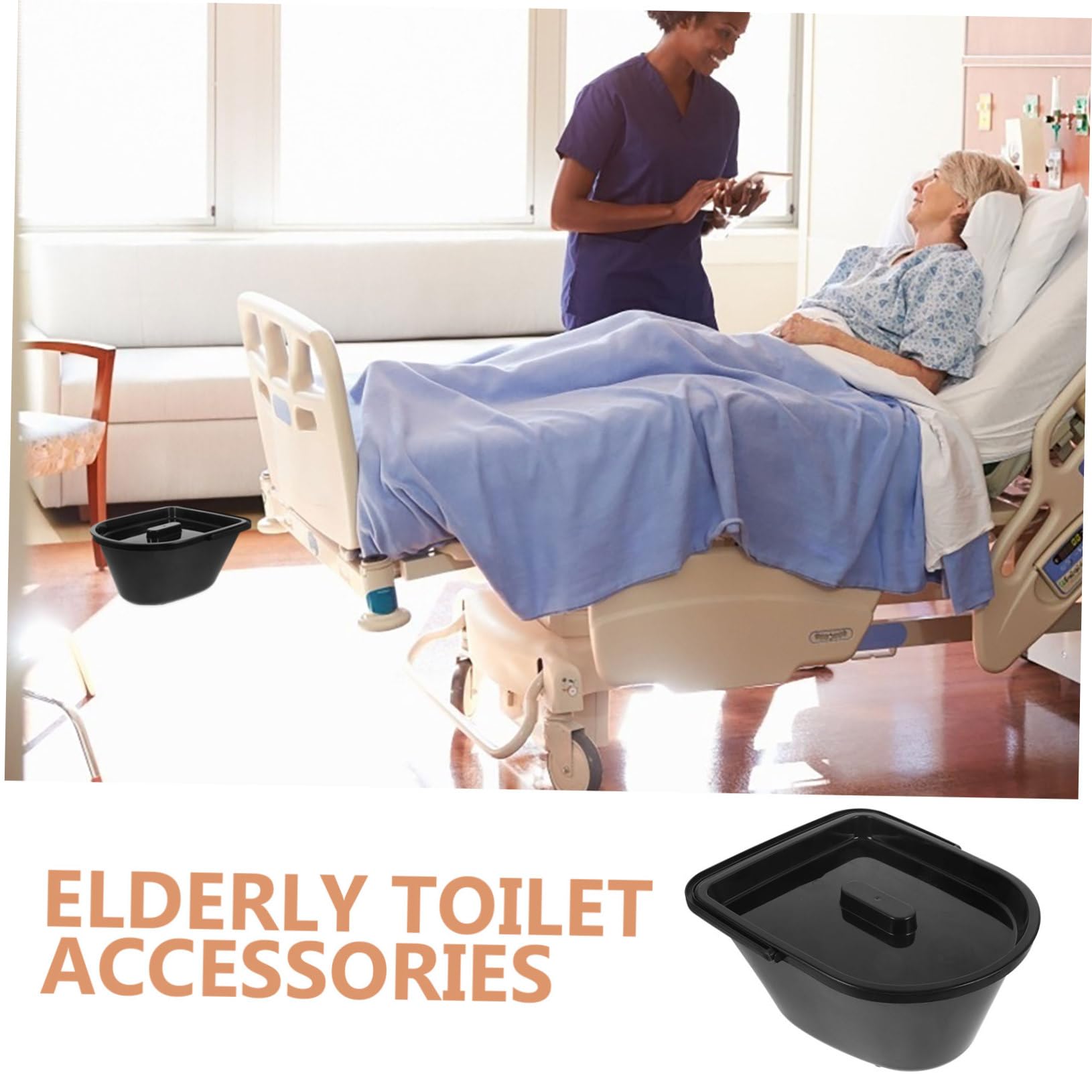 Orinal Tapa de Plástico Negro para Adultos, Accesorio