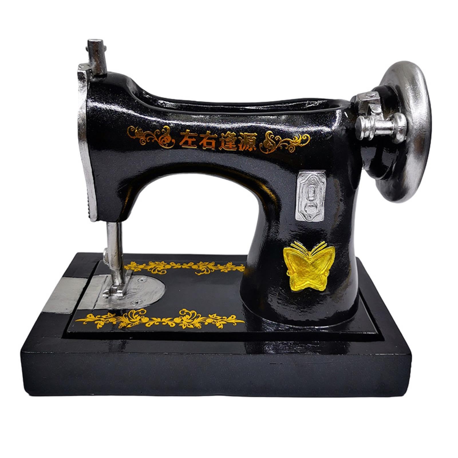 ESTINTENGResin Sewing Machine Flower Pot Handicrafts Garden Courtyard Terrace Flower Pot Decoration Ornaments-Sewing Machine