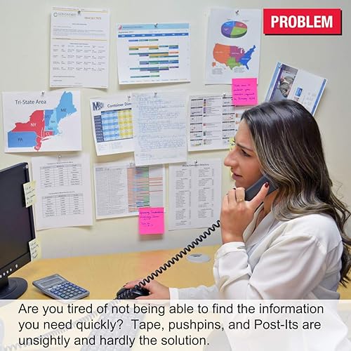 Miniatura 2 de Ultimate Office AdjustaView - Organizador de referencia de escritorio de 10 bolsillos con base de almacenamiento de suministros y bolsillos de carga