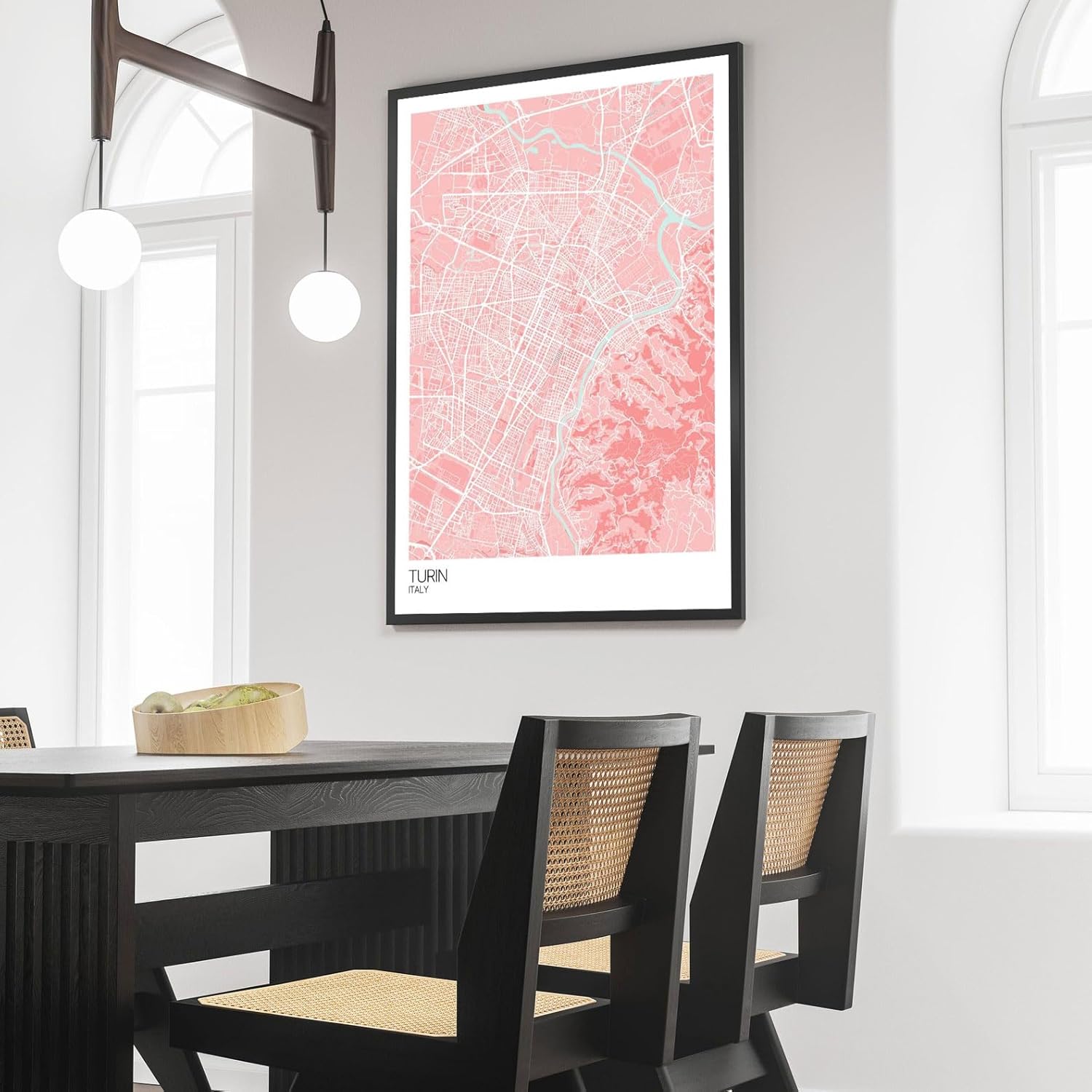 Modern Colored Poster of Turin Italy 4 | 11x17 12x18 16x24 24x36 Minimal Unframed Print Wall Art | Minimalism Hometowm City Traveler Gift | Minimalist Home Office Decor
