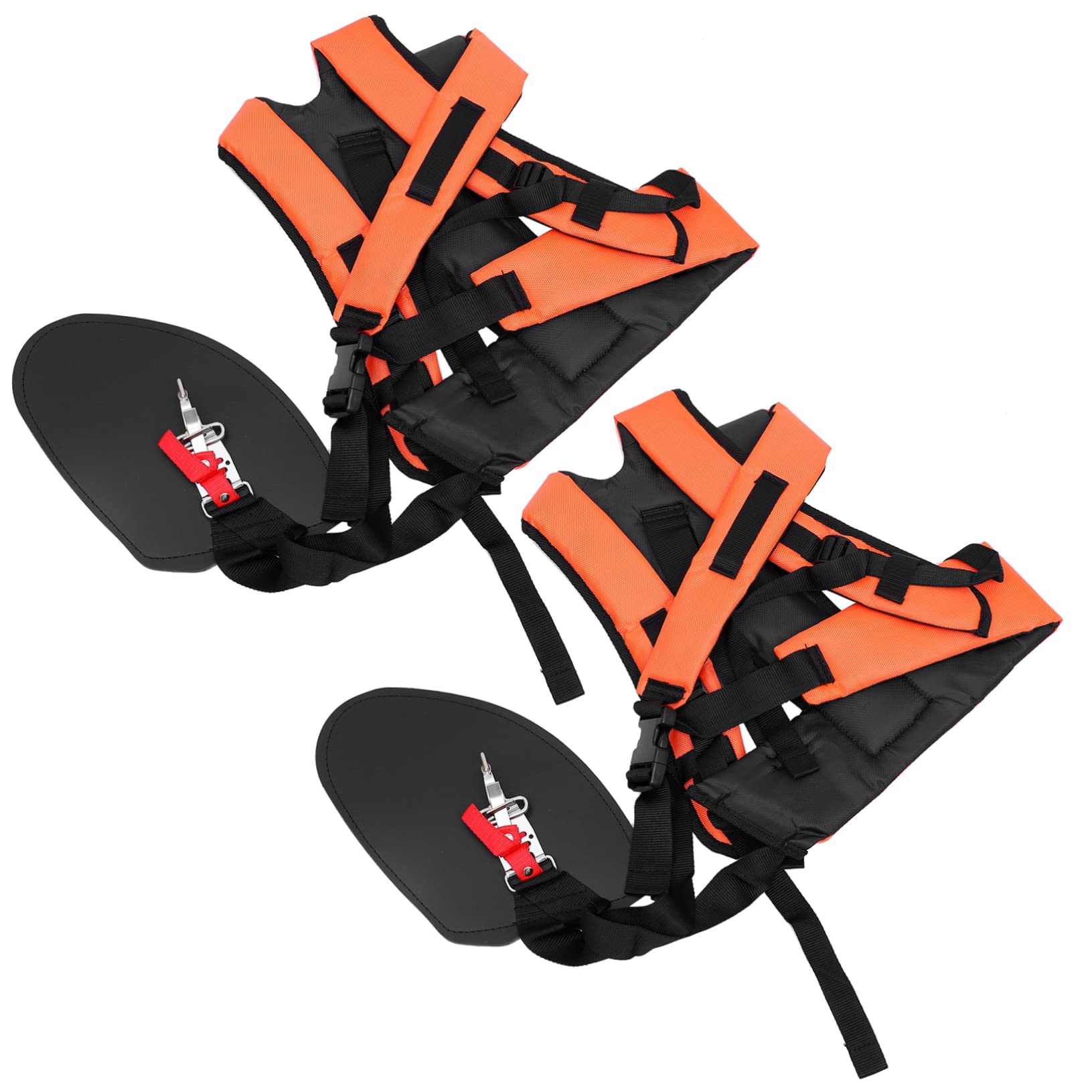 Imbracatura Decespugliatore Arancione Doppia Tracolla Regolabile Riduzione Pressione, 2 Pezzi Bretelle Comfort per Tagliaerba e Giardinaggio