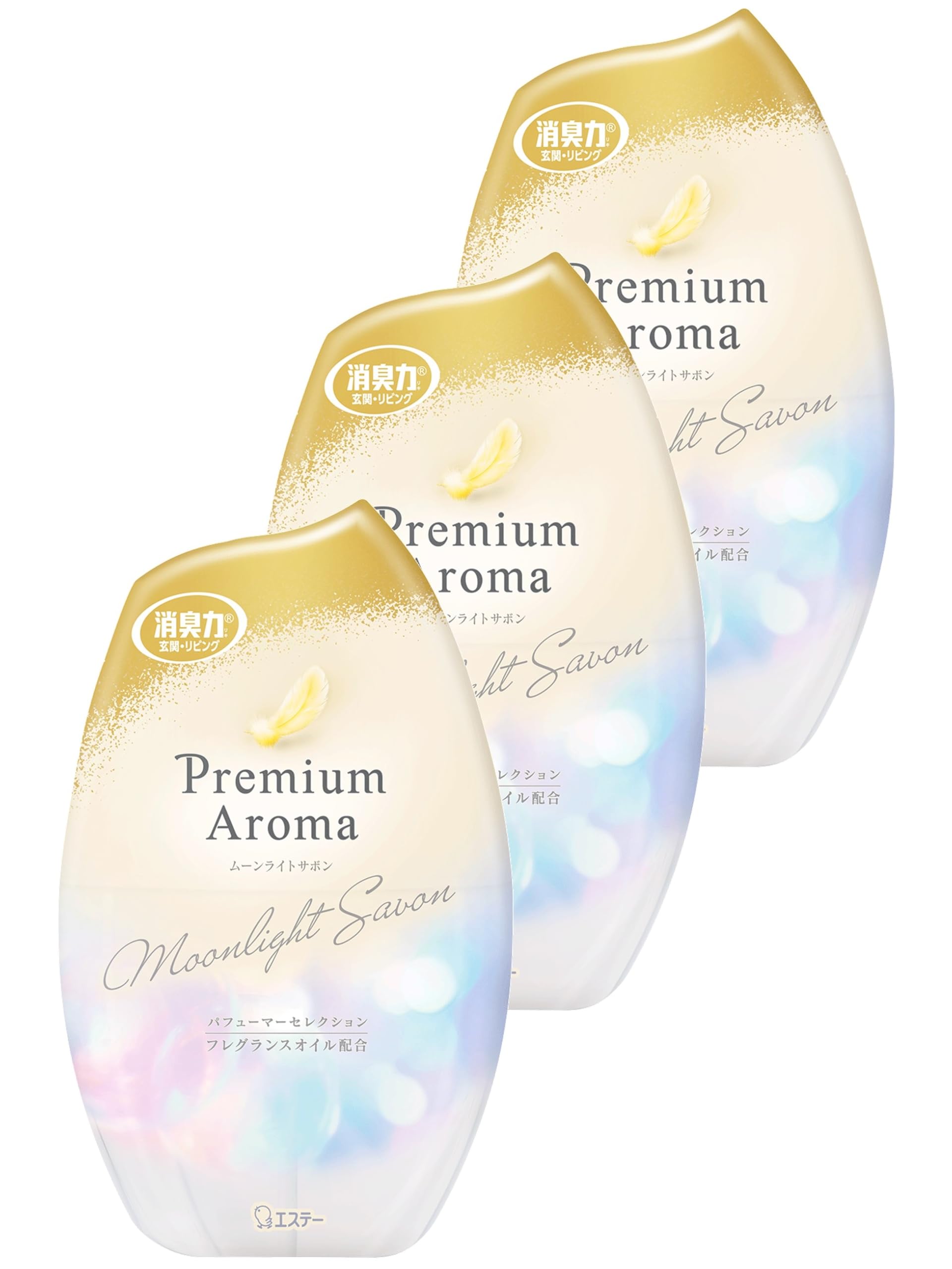 消臭力 プレミアムアロマ [まとめ買い] 部屋用 置き型 ムーンライトサボン 400mL×3個 お部屋の消臭力 玄関 リビング 寝室 ルームフレグランス 消臭剤 芳香剤 ムーンライトシャボン
