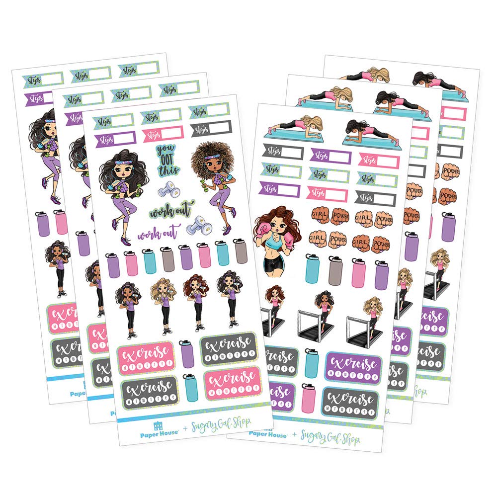 Fitness Planner Stickers - Functional Workout Tracking Decals For Exercise Journals & Calendars