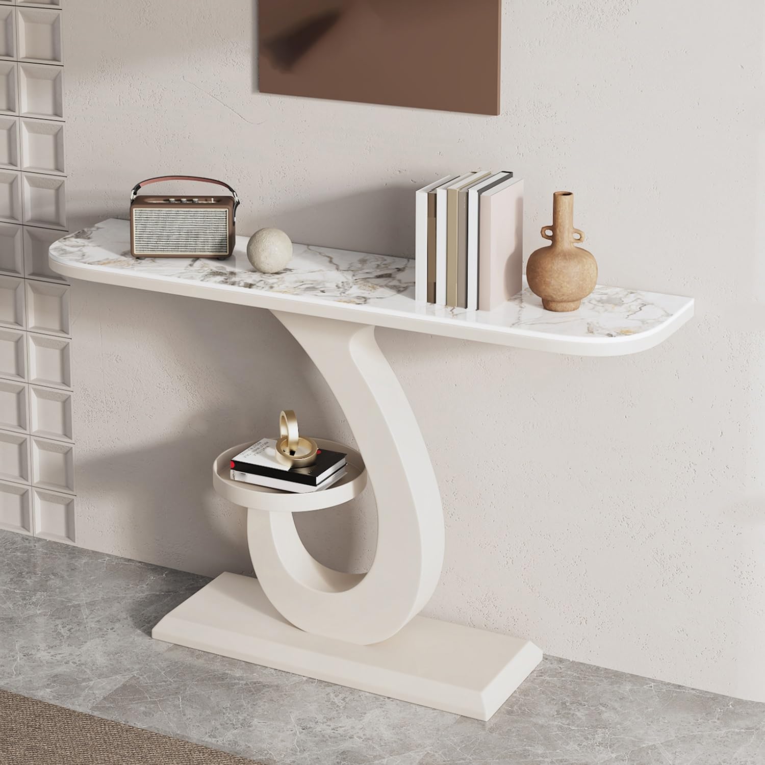 Mesa decorativa de entrada para organizar llaves y decorar pasillos estrechos