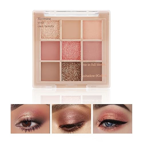 Miniatura 7 de Boobeen Paleta de sombras de ojos nude  maquillaje mate y brillante, polvo cremoso altamente pigmentado para sombra de ojos, crea un aspecto de ojos