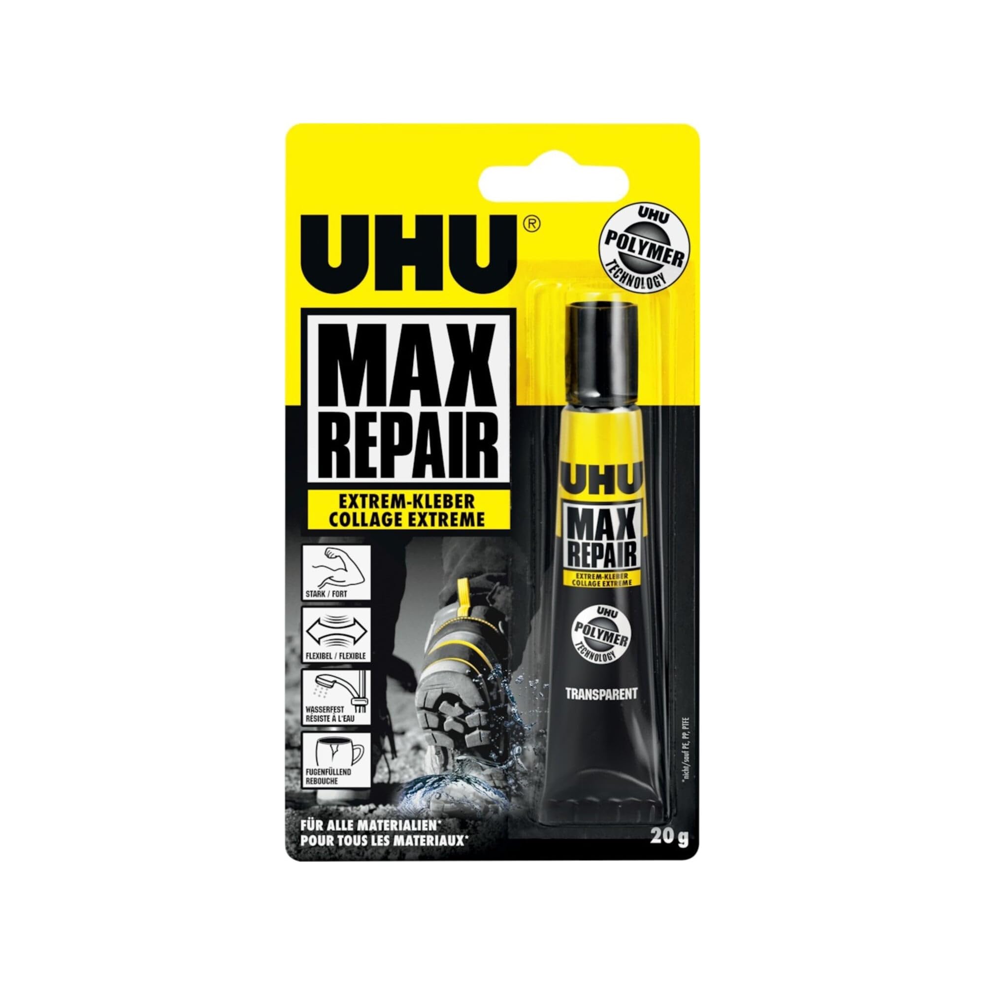 Klej uniwersalny 20 g MaxRepair transp. UHU 45820 klej ekstremalny