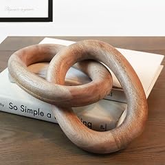 Wood Chain Link Decor 13 Wooden Decorative Object for Coffee Table Decor and Neutral Decor for Home Modern