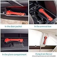 Vista 8 de Martillo de seguridad de 6 piezas, herramienta de escape de emergencia con rompedor de ventana de coche y cortador de cinturón de seguridad
