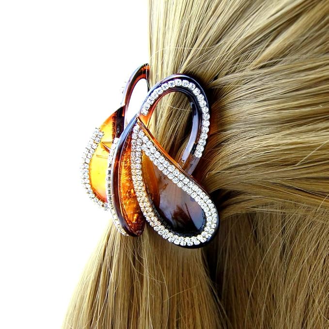 Pinza Mariposa para Cabello Diamond Brown miniatura 6