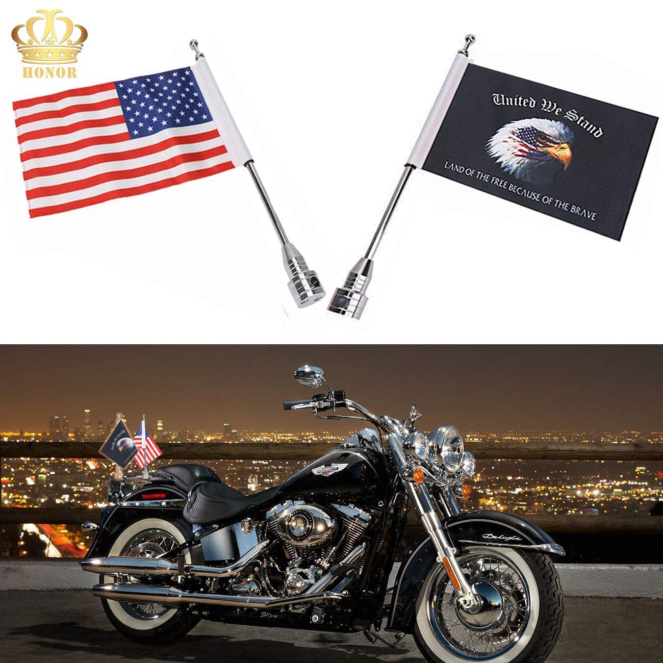 Buy Adjustable 6'x 9'American Flag + Flagpole Mount & 6" x 9" Eagle