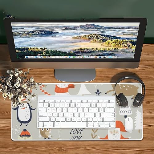 Miniatura 6 de Cute Festive Holiday Mouse Pad Large Gaming Mousepad with Non- Slip Rubber Base Smooth Face Keyboard Pad Mouse Pads for Desk Accesorios para Oficina