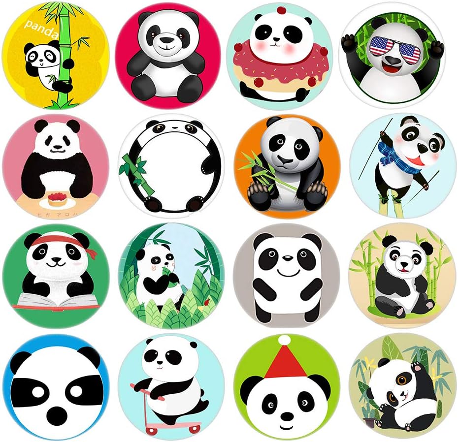 Aligle 16pcs Beautiful Glass Refrigerator Magnets Animal Fridge Stickers Funny for Office Cabinets Whiteboards Decorative Photo Abstract Panda