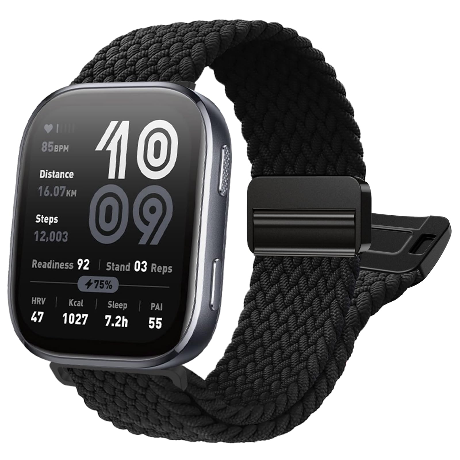 Braided-Band Compatible with Amazfit-Bip 5/Bip 6,22mm Upgrade Magnetic Band for Amazfit Helio/GTR 4/GTR 3 Pro/GTR 3/GTR 2e/GTR 2/GTR 47mm/Stratos 3/2/2s/Pace