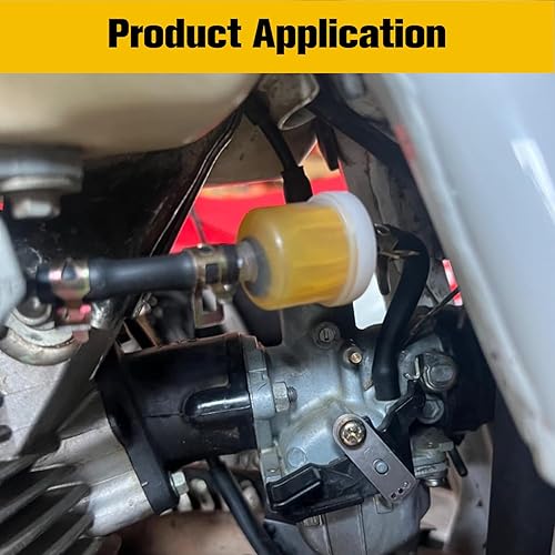 Miniatura 4 de HIAORS Manguera de motocicleta Manguera de línea de combustible de gasolina, tubo de tubo de gasolina y aceite, abrazadera de línea de filtro