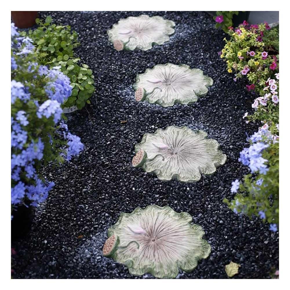 Set di Pietre miliari da Giardino, Pedale di Loto Percorso del Giardino in Pietra Pietre Decorative in Cemento Decorazione Creativa del Loto del Cortile del Gia