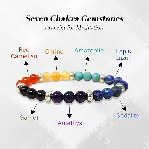 Miniatura 2 de Pulseras de piedras preciosas para mujeres y hombres, pulsera de cristal curativo para meditación, reiki y yoga, pulsera con cuentas de piedras de
