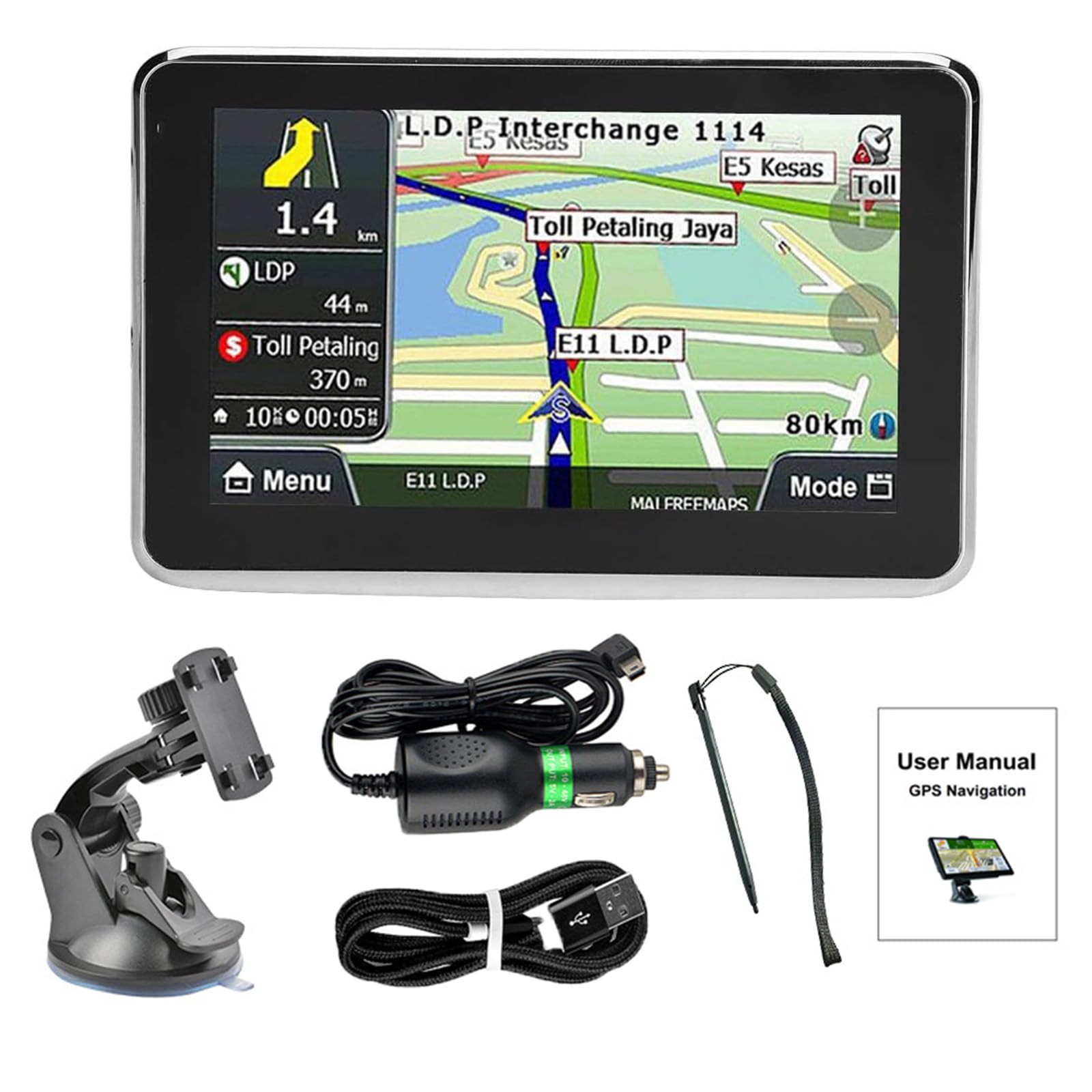 Navigationsgeräte für Auto, 5 Zoll GPS Navigation Gerät, 256MB 8G MP3 FM Europa Karte für Auto LKW Fahrer