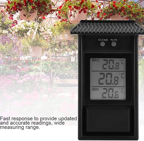 Miniatura 2 de Termómetro impermeable para jardín, termómetro digital para ventana al aire libre, monitor de temperatura interior, probador inalámbrico de humedad