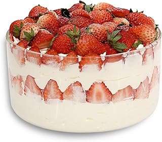 104oz Large Glass Trifle Bowl, Modern Design Clear Glass Round Dessert C...