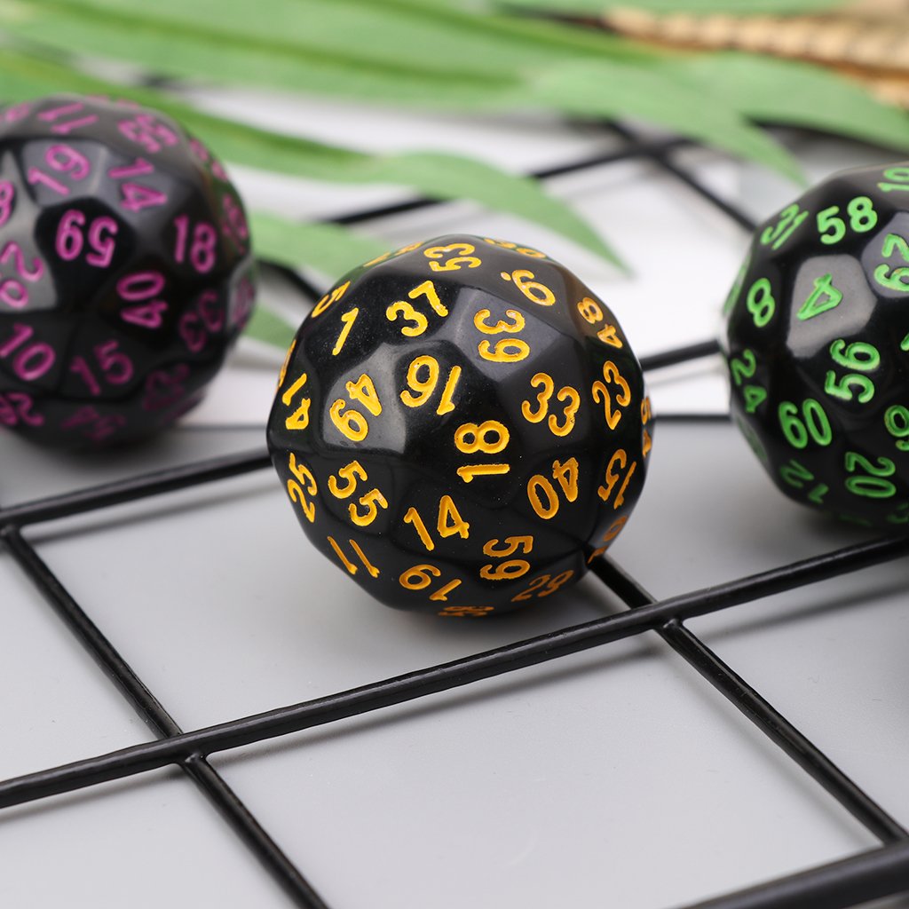 OVERTOYOU Juego de 6 dados poliédricos D60 de 60 caras para juegos de mesa de juegos de mesa de casino RPG