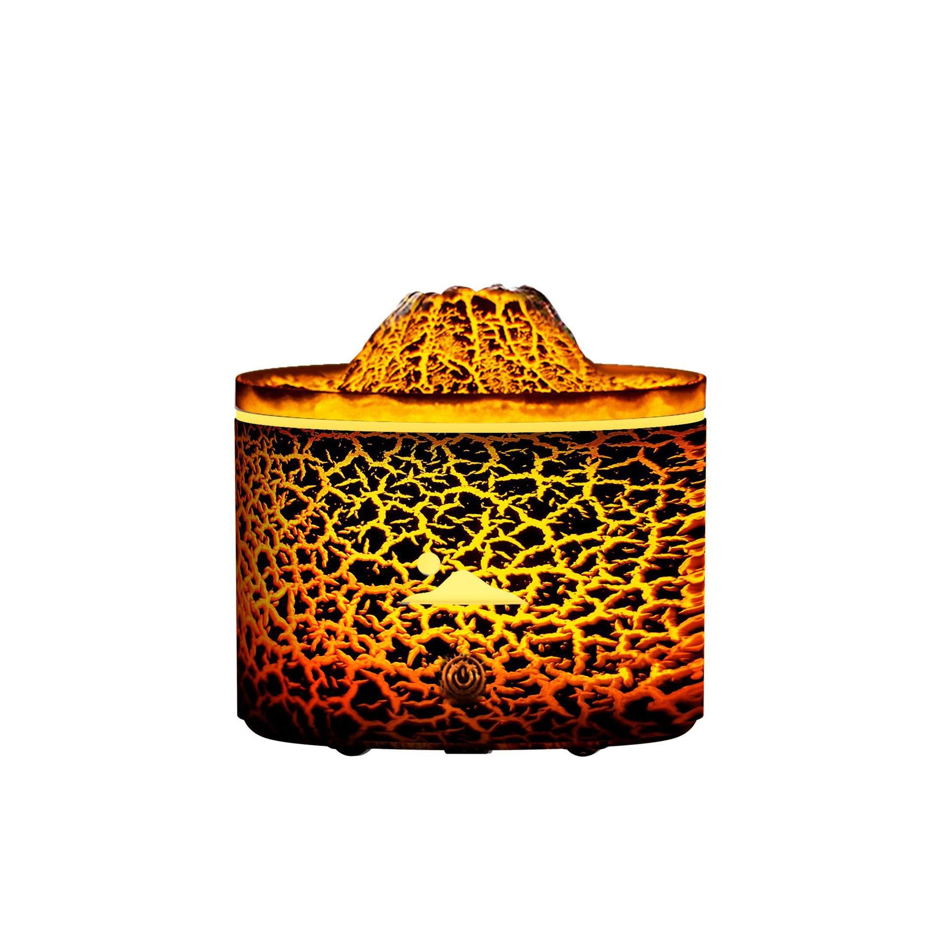 BFYCHYC Volcano Diffuser for Essential Oils Humidifier, 230ml Aromatherapy Diffuser with Multiple Mist Mode, Waterless Auto-Off Flame Diffusers for Large Room Bedroom Home, Office, Gift (Black)